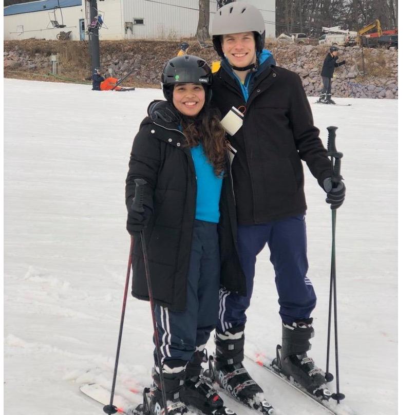 Binu's first skiing experience