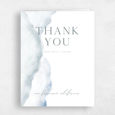 Steel Gray, Grey Wedding Thank You - Altavilla Portrait