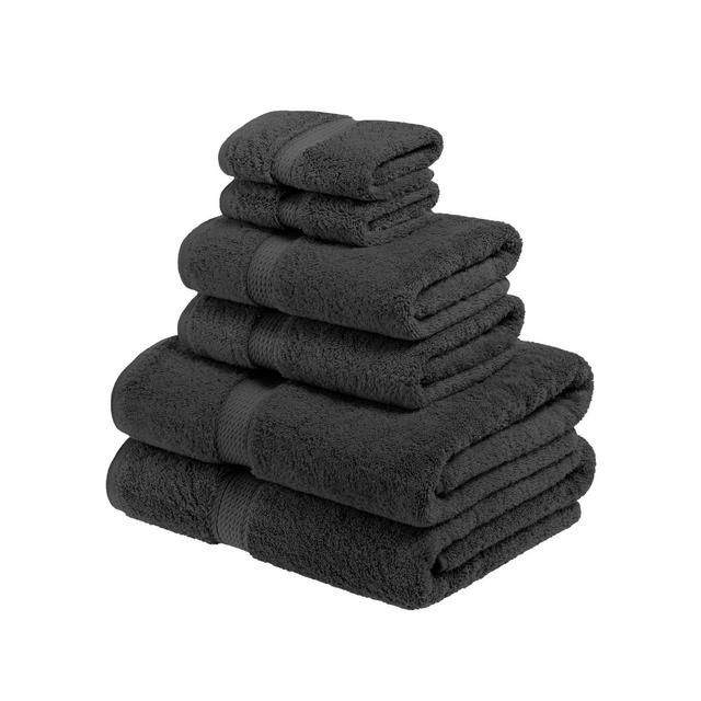 Premium Cotton 800 GSM Heavyweight Plush Luxury 6 Piece Bathroom Towel Set, Charcoal - Blue Nile Mills