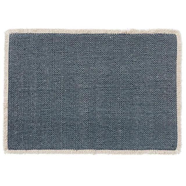 Mason Cotton Fringe Placemat, Set of 4 - Steel Blue