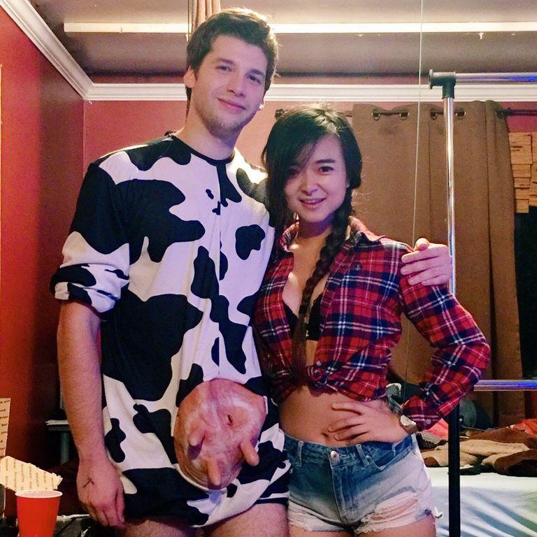Halloween as wine cow & cow girl - Oct 2017