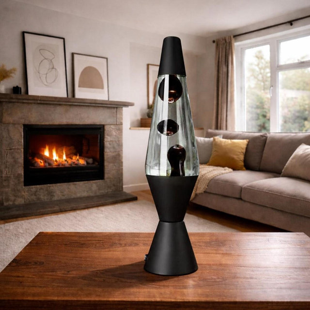 Retro Lava Lamp Black Aluminum Alloy Base Motion Wax Lamp Vintage Lava Lamp Bedside Lamp Desk Lamp Gift For Teens Gaming Apartment Decor