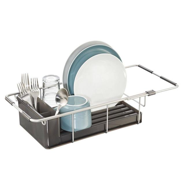 iDESIGN Metro Aluminum Over Sink Dish Drainer Silver