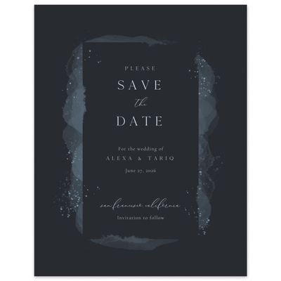 Ebony, Black Wedding Digital Save the Date - Zortas Portrait