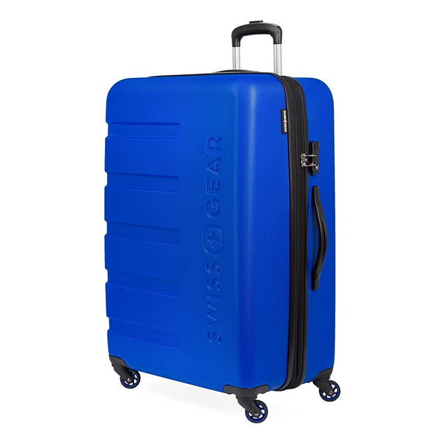 SwissGear 7366 Hardside Expandable Luggage with Spinner Wheels, Cobalt, Checked-Large 27-Inch