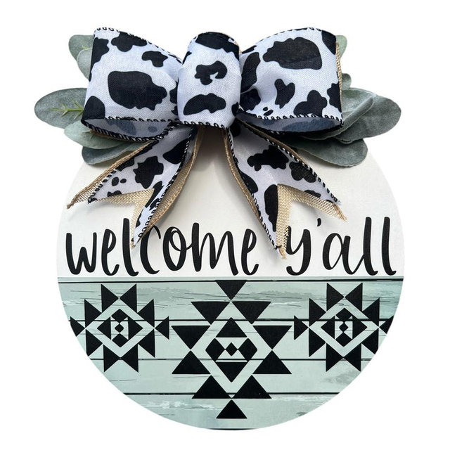 Wood front door sign Wood sign Home decor Welcome sign Sign for front door House warming gift Wedding gift ((UV004-A10) Welcome yall-Western, 15" Width)