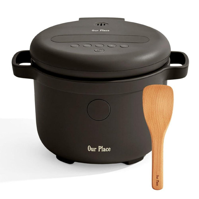 Our Place Rice Cooker | 6-Cup Compact Rice Cooker with Ceramic Nonstick Inner Pot | Fuzzy Logic Multi-Cooker for White & Brown Rice, Oatmeal & Grains | Delay Timer & Auto Keep Warm | Char