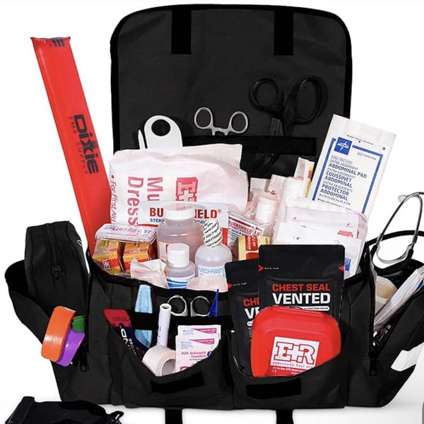 Deluxe EMT Trauma Kit - Fully Stocked First Responder Bag