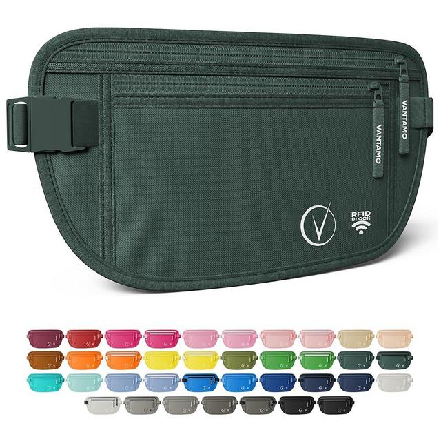 Vantamo Money Belt For Travel Hidden, RFID Protected Waist Wallet, Fits Passport & Phone with cover