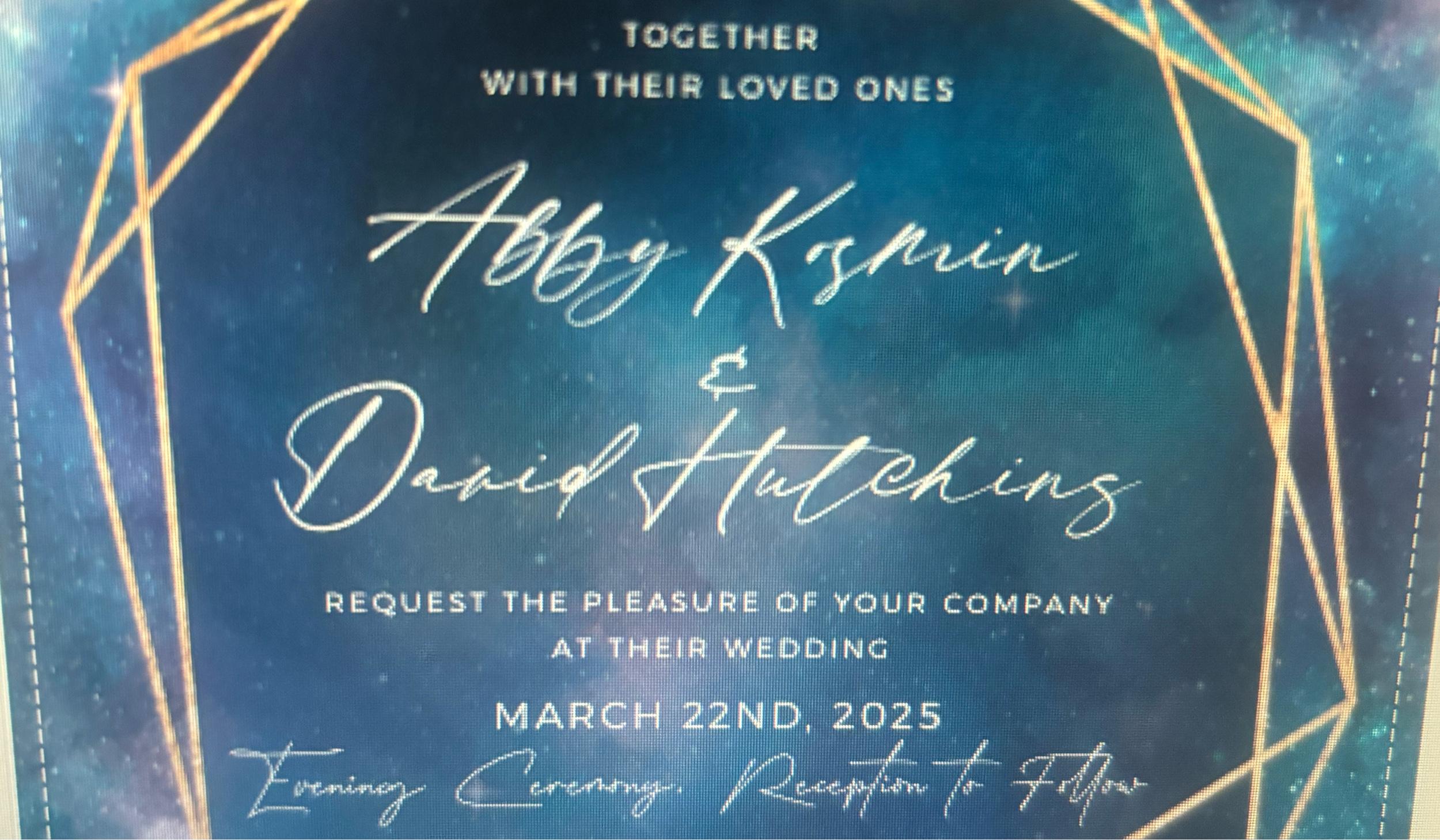 The Wedding Website of Abby Kosmin and David Hutchins