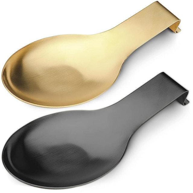 VanlonPro Stainless Steel Spoon Rest, Spatula Ladle Holder, Stainless Steel Utensil Spoon Rest Holder, Brushed Finish, Dishwasher Safe 9.8 x 3.7 Inch