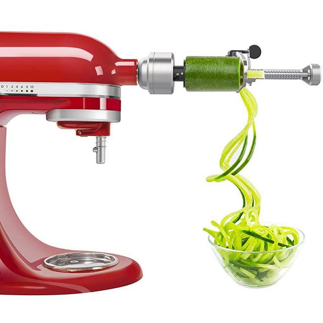 Bestand Spiralizer Attachment (5 Blades) Compatible with KitchenAid Stand Mixer, Comes with Peel, Core and Slice, Vegetable Slicer (Not KitchenAid Brand Spiralizer)