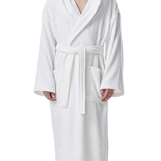 Arus Men's Hooded Classic Bathrobe Turkish Cotton Robe with Full Length Options