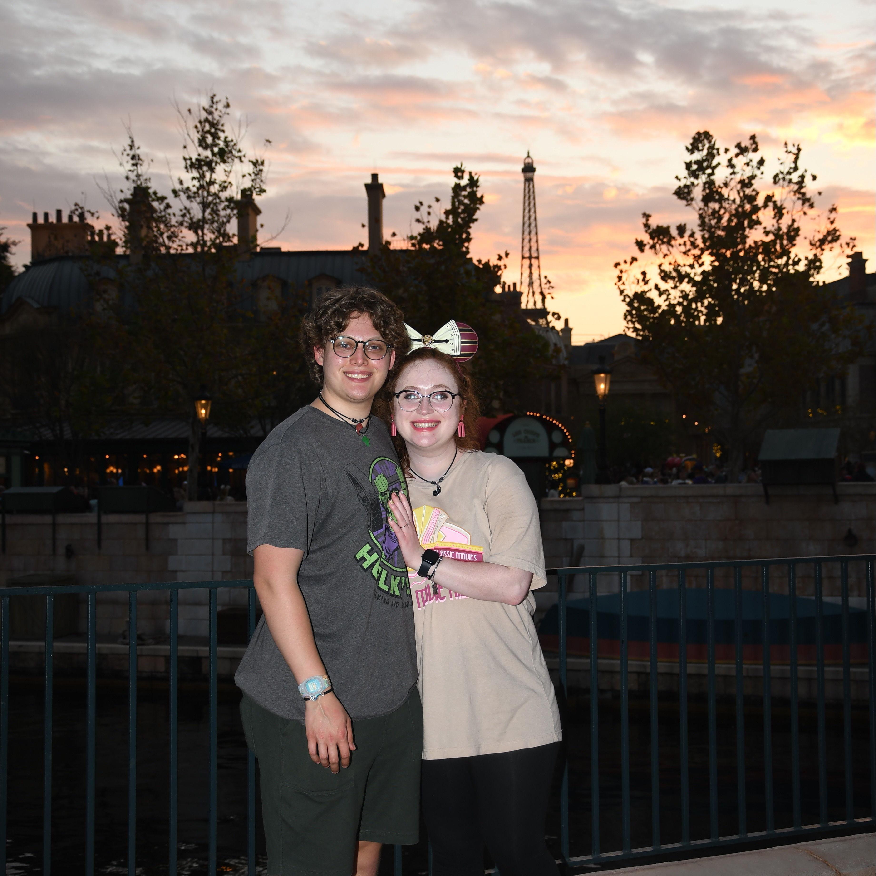 Ending a perfect day with a stroll around EPCOT.