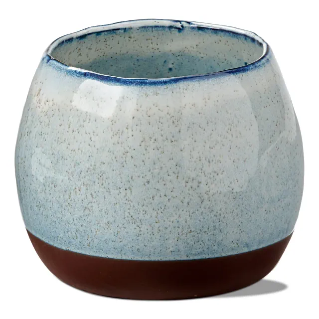 tagltd Cirrus Reactive Glazed Blue Planter Small, 6.3L x 6.3W x 5.12H inches