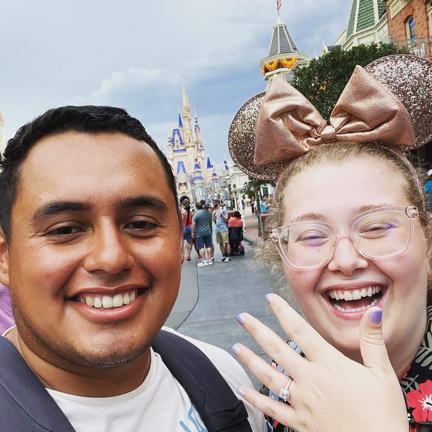 Got engaged at Disney and snapped this on our way to go eat some more food.