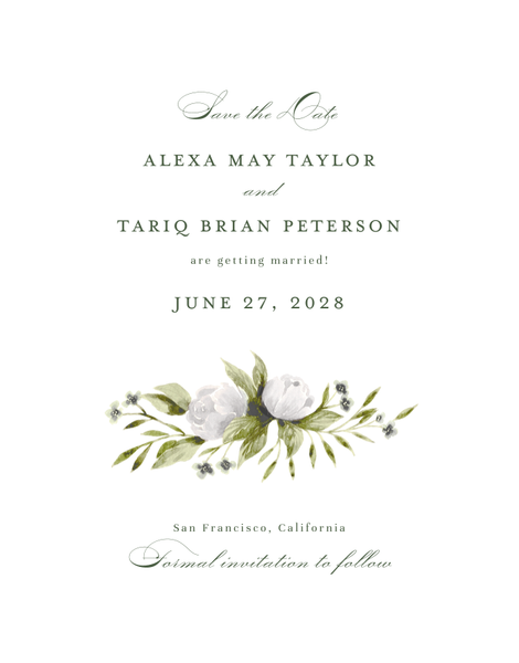 Cordova Portrait | White | Zola Save The Dates