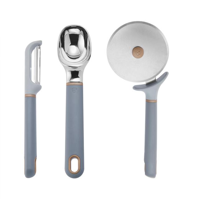 Beautiful Ice Cream Scoop, Pizza Cutter, and Peeler in Grey Smoke by Drew Barrymore