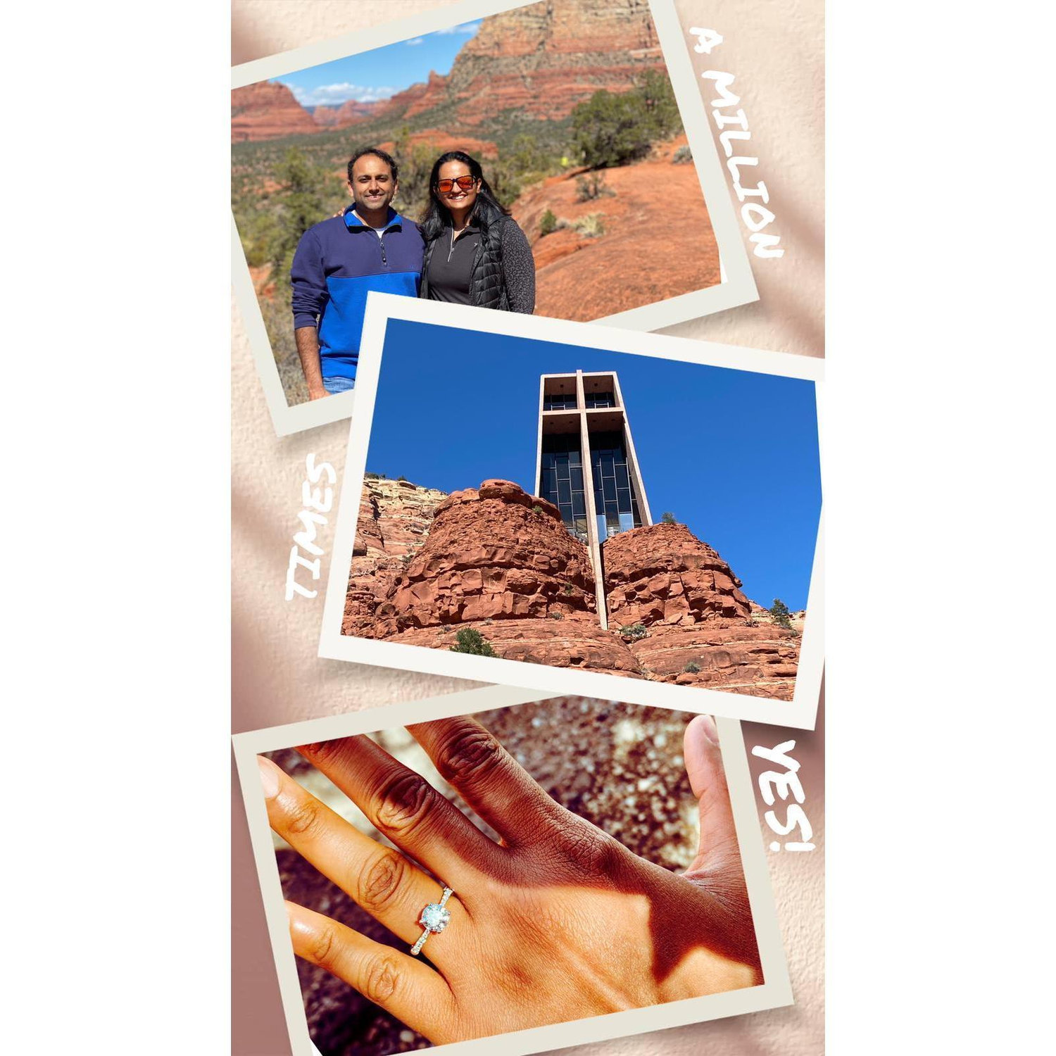 Beautiful surprise proposal at the Chapel of the Holy Cross in Sedona 3/19/2021