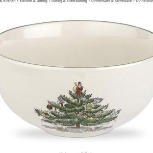 Spode Christmas Tree 5.5" Fruit Salad Bowl (Set of 4) - Versatile Earthenware Bowl for Cereal, Dessert, Holiday Treats - Classic Christmas Tableware - Dishwasher, Microwave, Freezer, Oven Safe