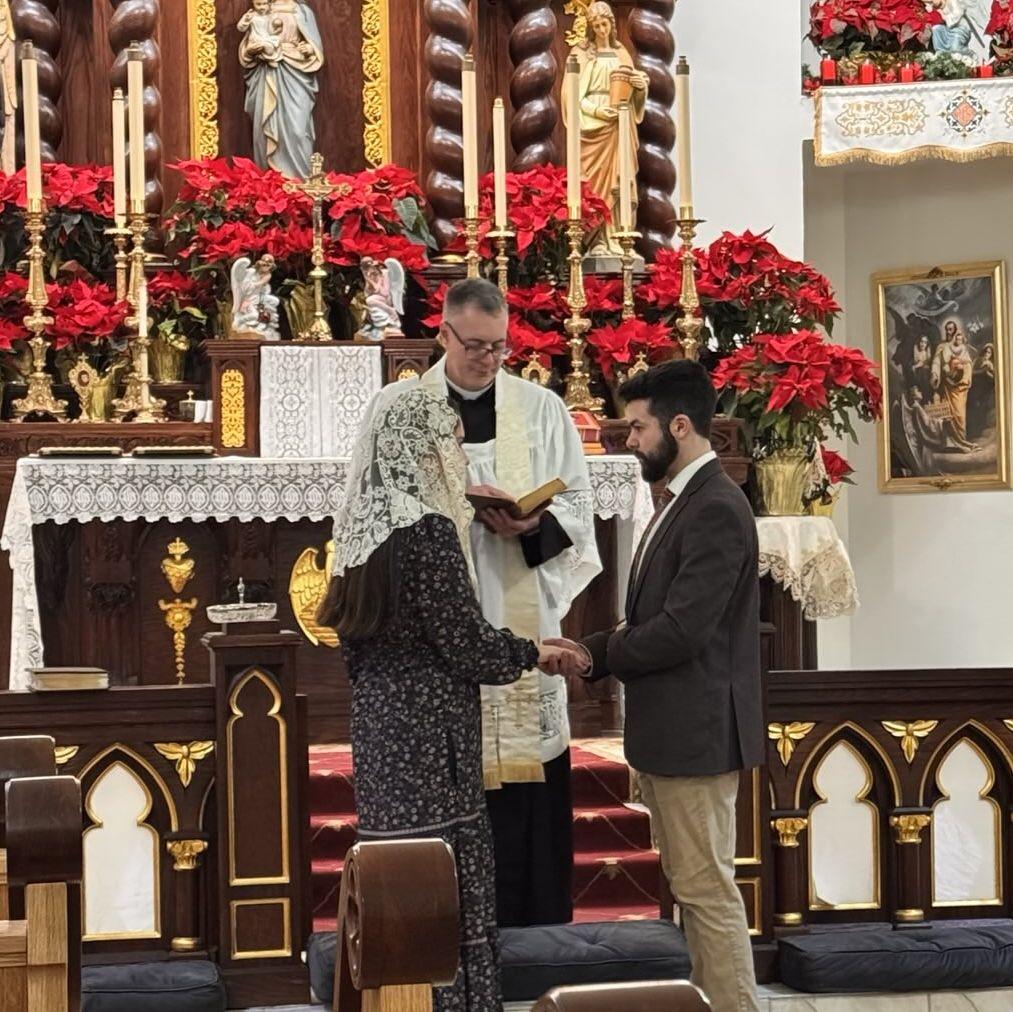 Our betrothal at Stephen's parish this past Christmas