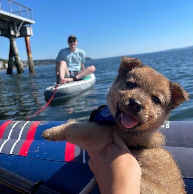 Kiwi and us on the lake!