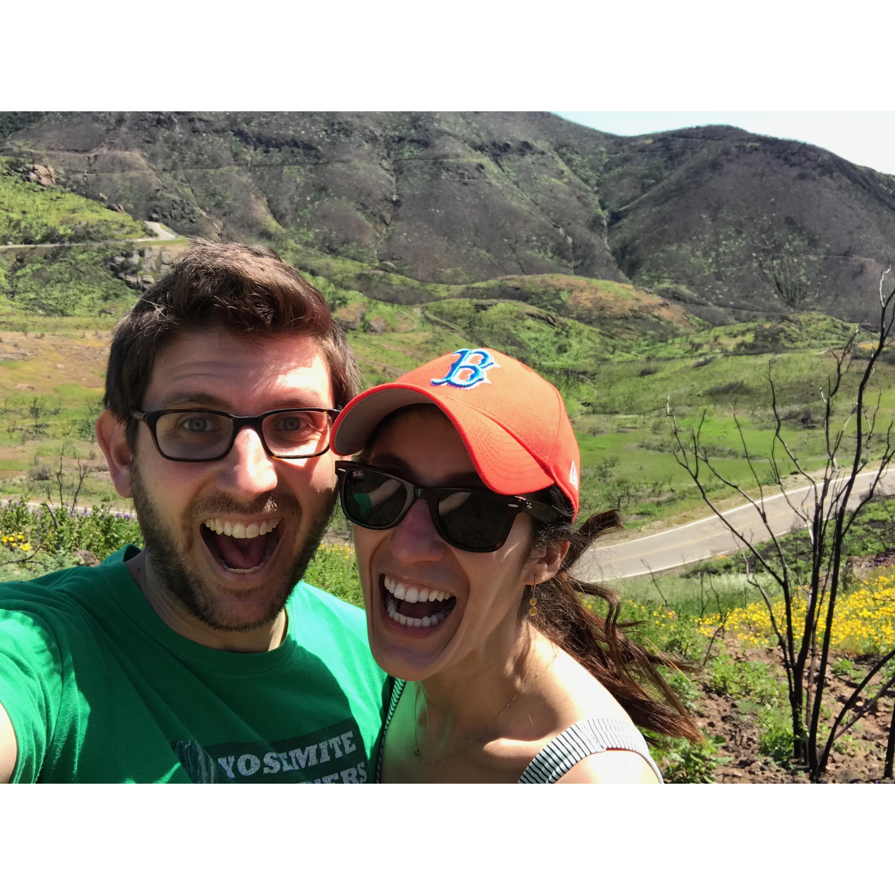 It's 40 degrees in New York but 75 in Angeles National Forest. Let's show off our dental work!