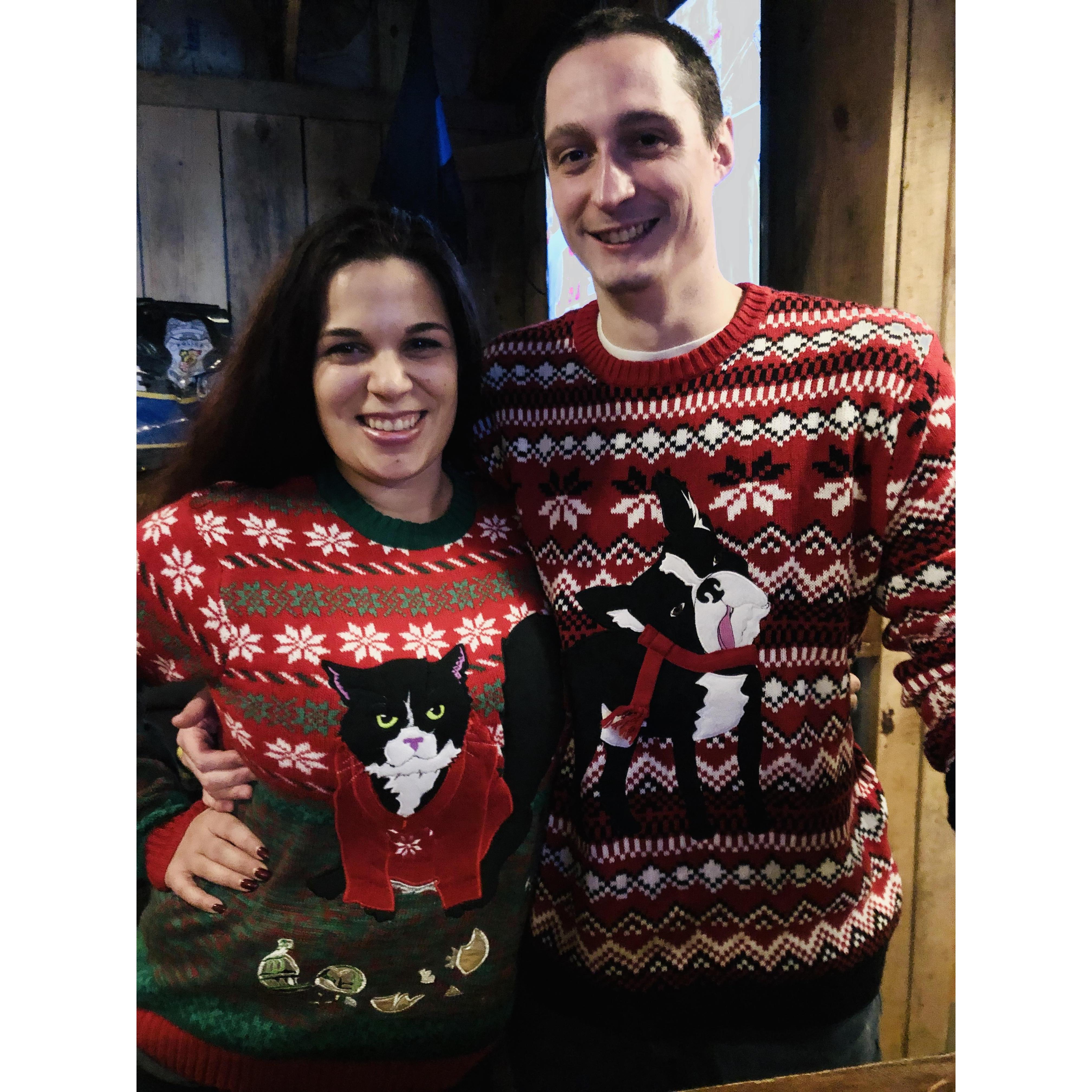 Christmas 2018, the first time Kevin has worn a sweater in 10 years.