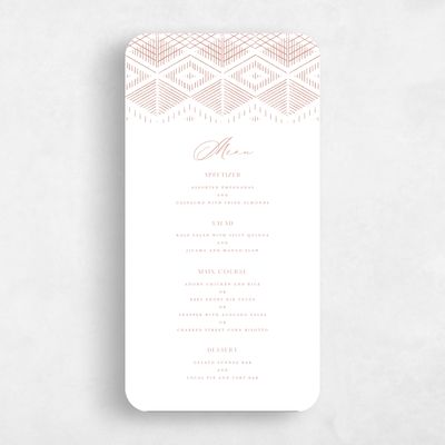 Brown Rounded Wedding Menu - Wellington