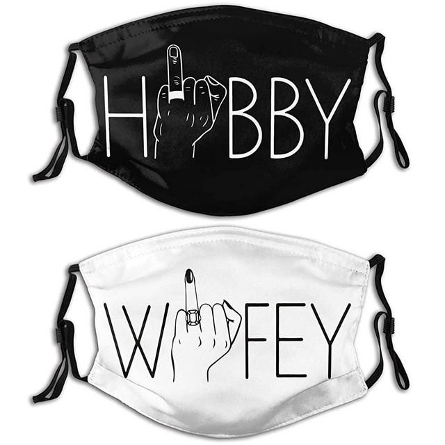 Wifey Hubby Face Masks Ring Finger Just Married Mr and Mrs Couples Masks Wife Gifts from Husband Mask Husband Gifts from Wife Face Cover Wife Gifts Christmas Thanksgiving Day Bride and Groom Men Women