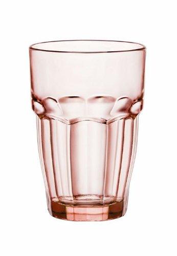 Bormioli Rocco 12.5 oz. Rock Bar Lounge Stackable Long Drink Glass, Peach, Set of 6
