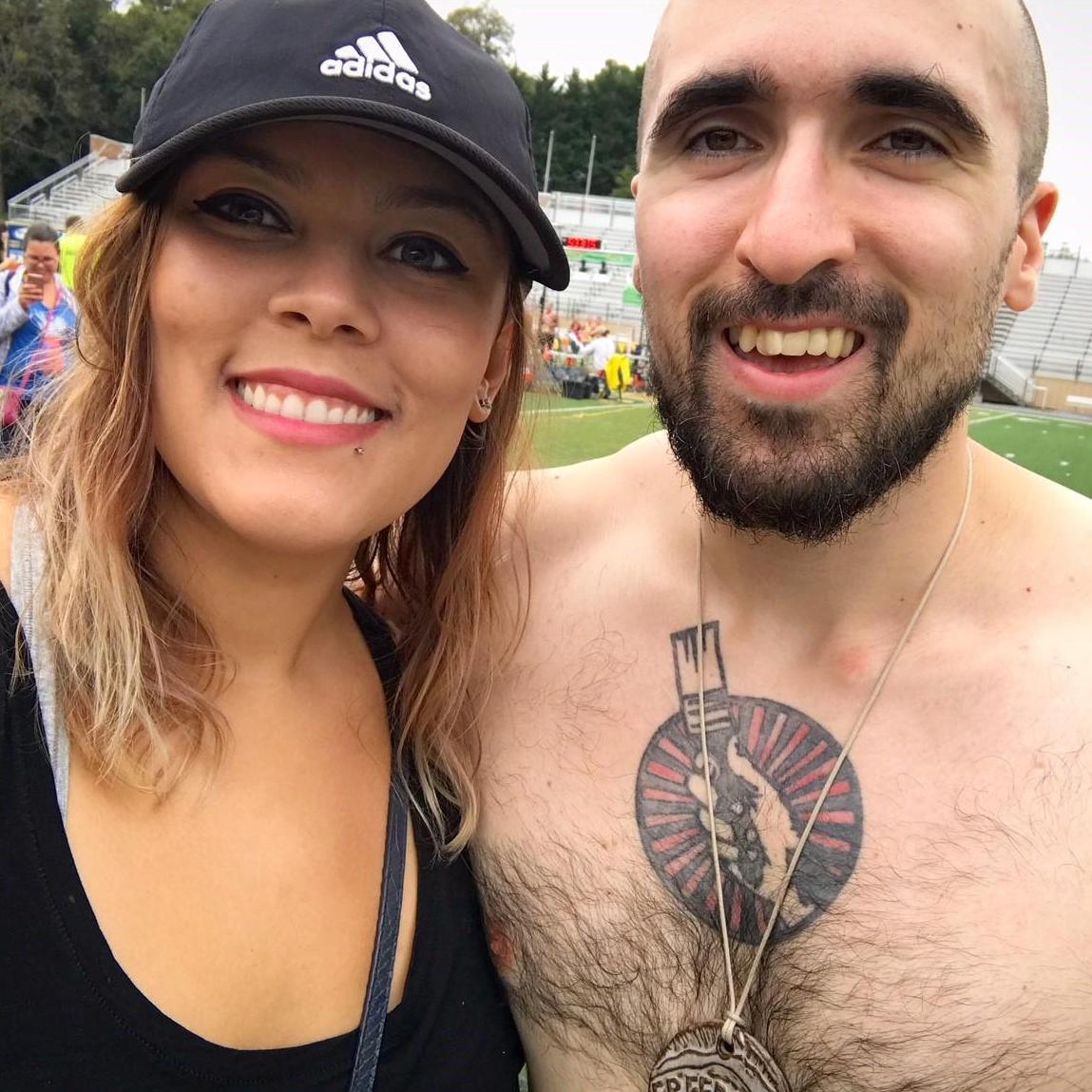 His first marathon - my first 10k!