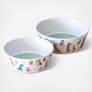 Dog Whimsy Bowl, Set of 2