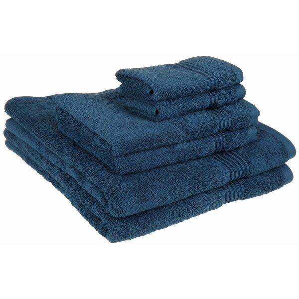 Haus&Home 6 Piece Egyptian-Quality Cotton Towel Set- Sapphire