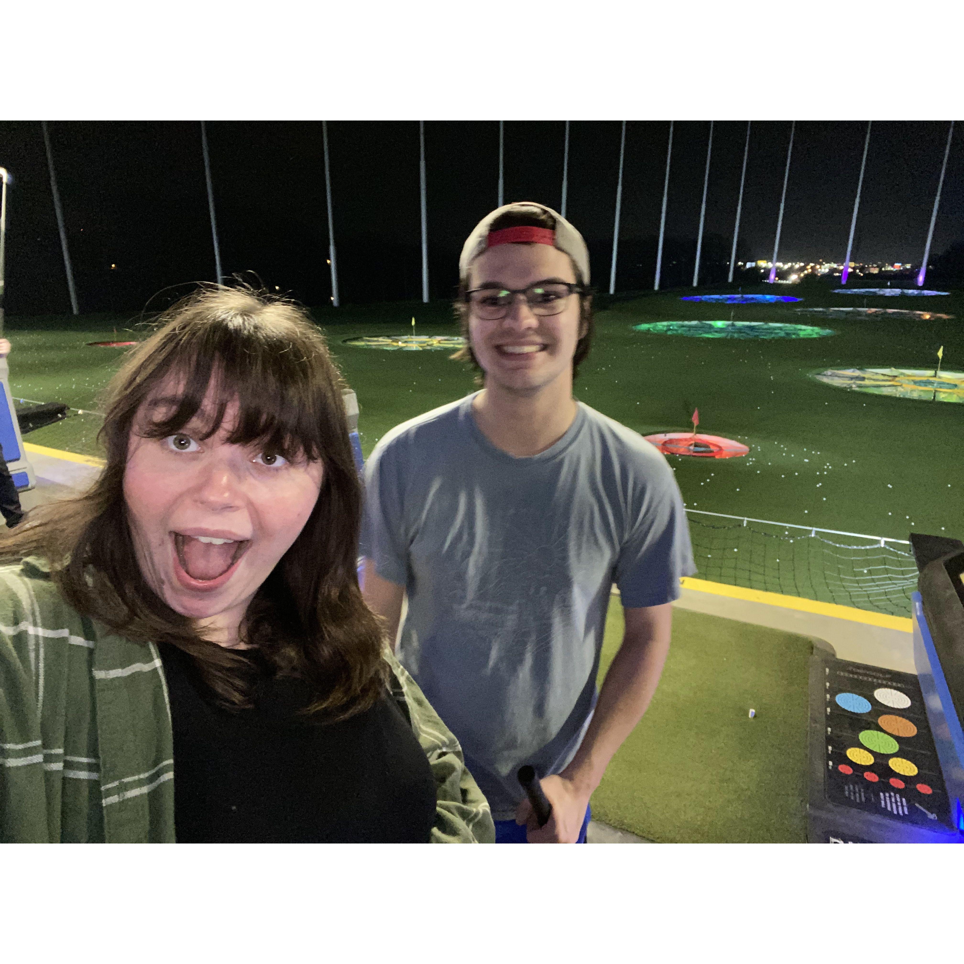 The only game I come close to beating him in is TopGolf!