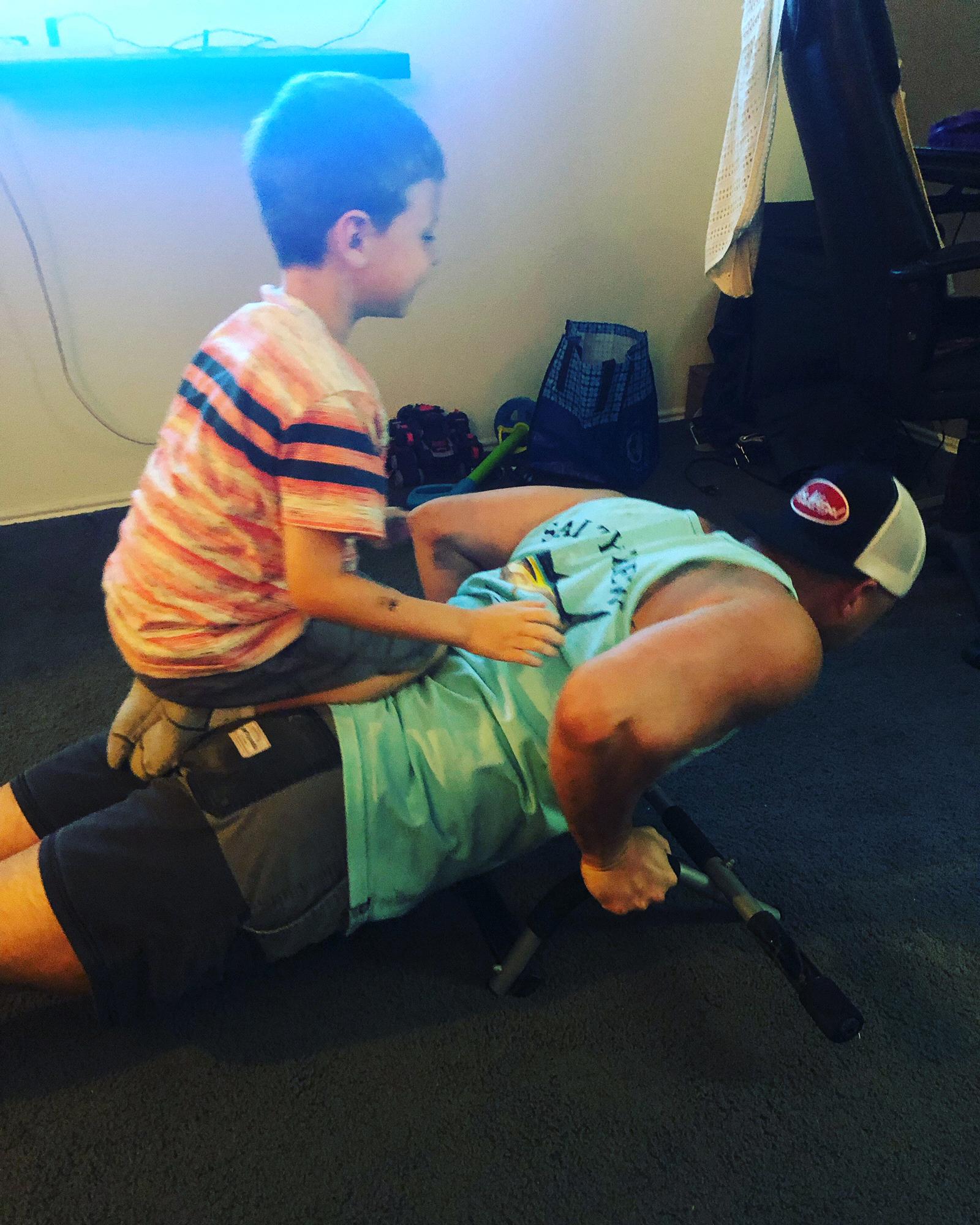 Caleb loves working out with Hassan