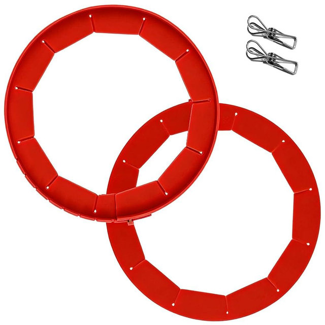 csyls Adjustable food-grade silicone pie crust protectors with 2 anti-slip clips, suitable for 8-11.5in pie crusts, prevents crust edges from burning, BPA-free, oven/microwave/dishwasher safe (2pcs)