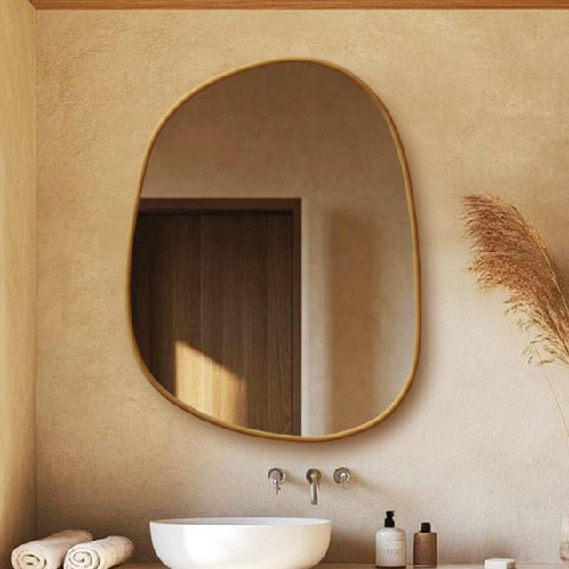 Irregular Modern Mirror, Asymmetrical Gold Framed Mirror, Aesthetic Home Decor, Bathroom Mirror, Entryway Wall Mirror, Mirror Wall Decor