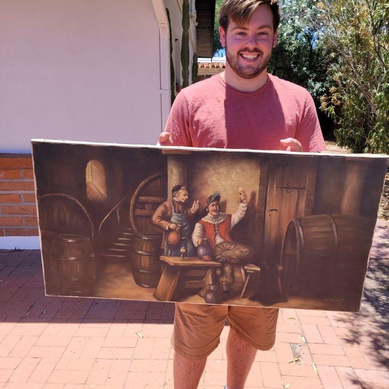 The first painting we've ever purchased (from an antique store close-out sale, 2022)