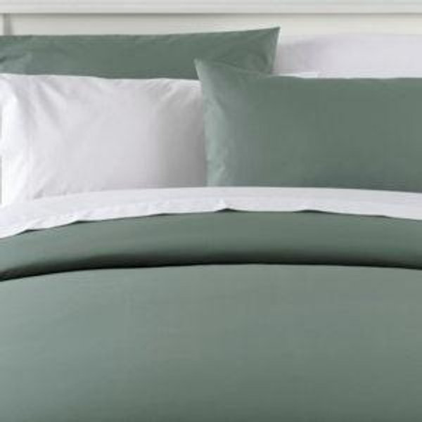 Pima Cotton Percale Comforter (King, Sea Green)