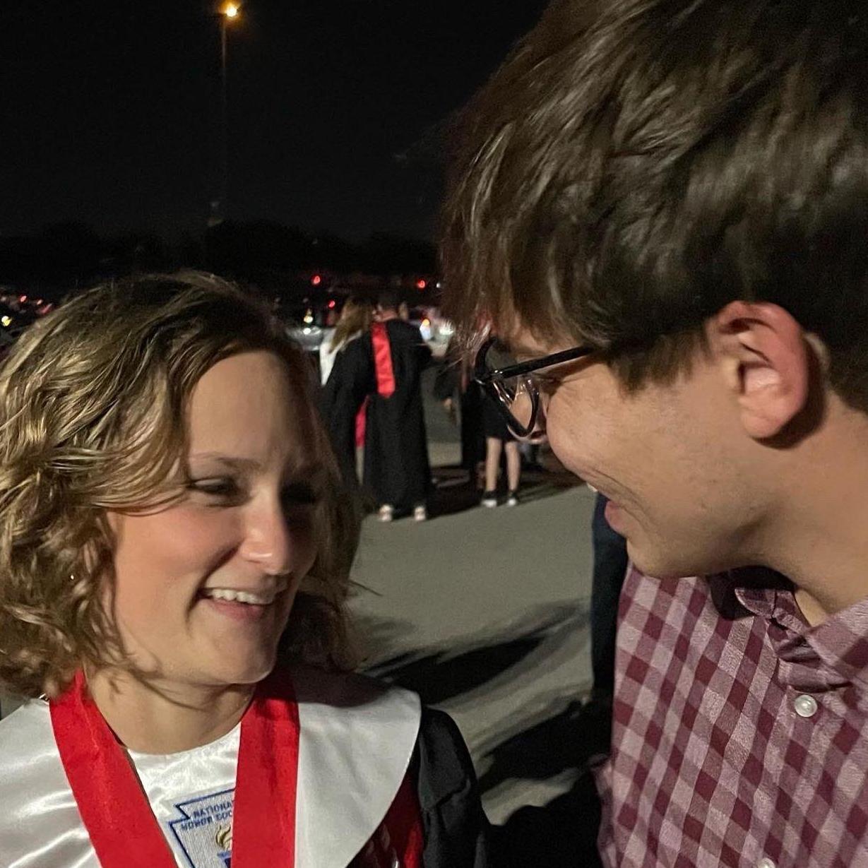 Ben supporting Kylee at graduation. She needed it that night with all the nerves for her speech. He let her practice on him probably at least 200 times those few months leading up to it.