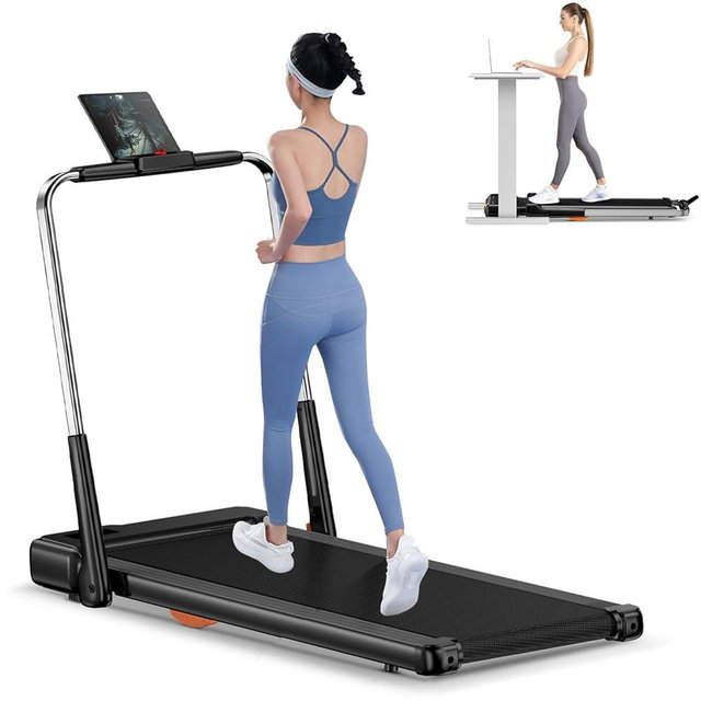 Walking Pad Treadmill with Incline, 5 MPH Under Desk Treadmill for Home & Office, 300+ lb Capacity, Ultra Quiet <45dB, Remote Control, Compact & Portable & Small, Fits Under Sofa/Bed