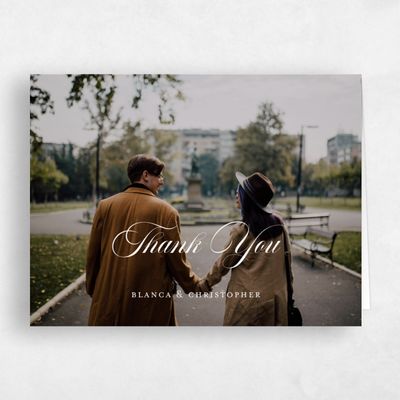 Light Oatmeal, Beige Wedding Thank You - Loxley Photo