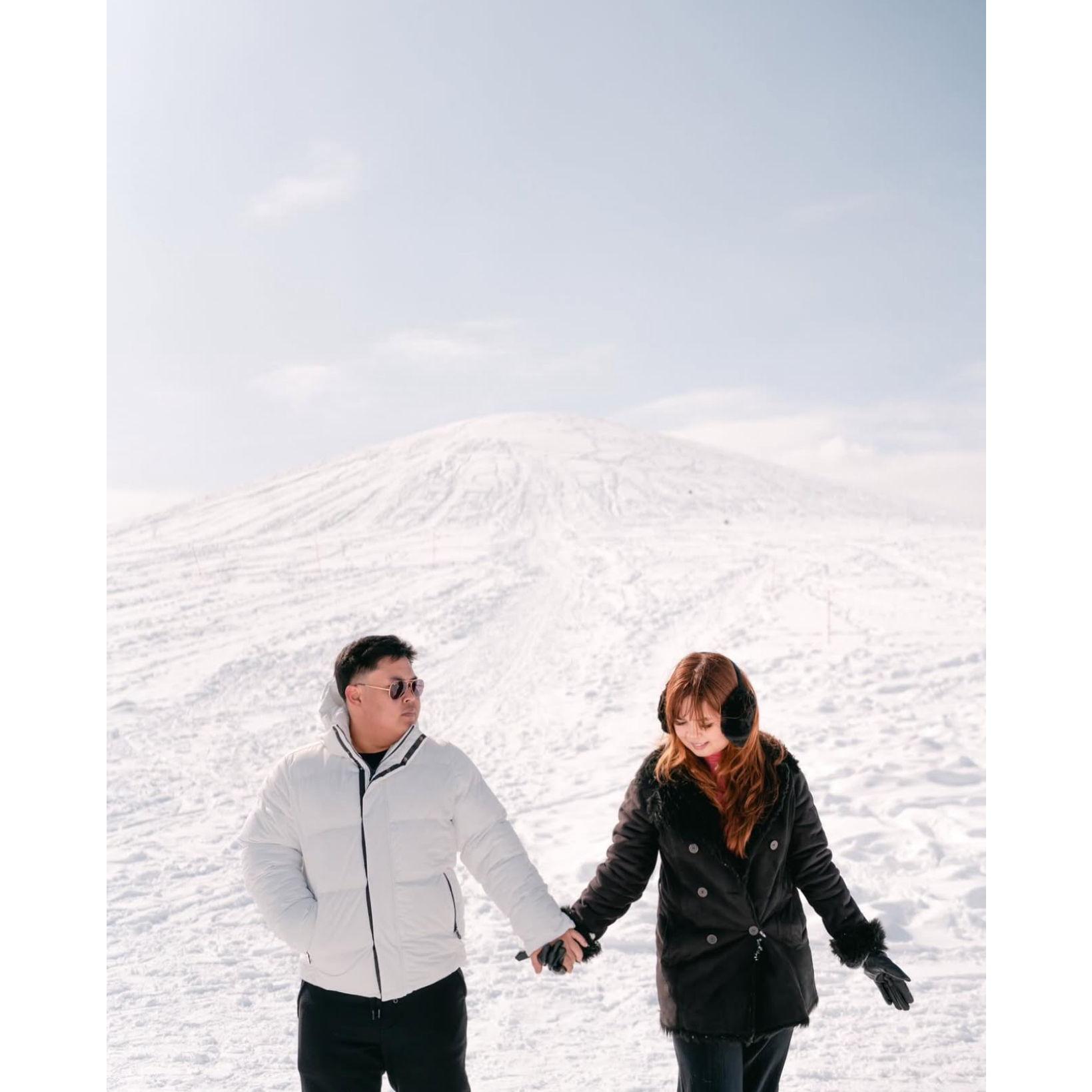 Right after the question. The snow didn’t stop, and neither did our smiles.