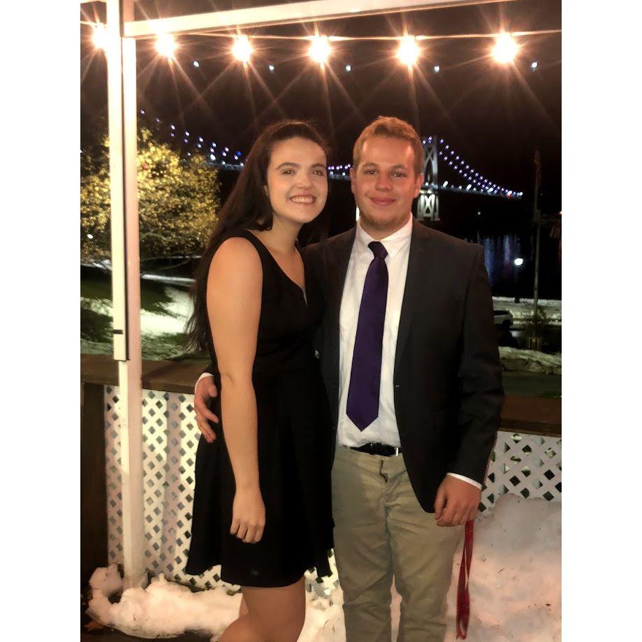 This was our first official picture we took in November 2018! This was at Ben's APD Fraternity Formal at one of our local college bars (River) & was also our hard-launch instagram official picture!