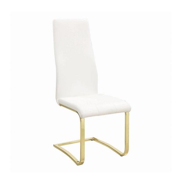 Chanel Side Chairs White and Rustic Brass (Set of 4)