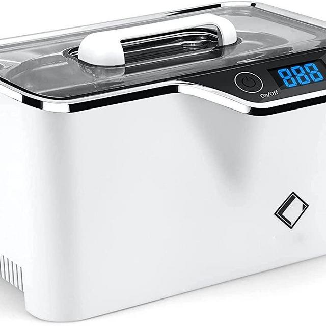 Ultrasonic Jewelry Cleaner Life Basis Ultrasonic Cleaner Machine Portable 600ML Touch Control, with Watch Holder for Jewelry, Eyeglasses, Retainer, Watches, Dentures, Rings, Coins, 100-120V 35W