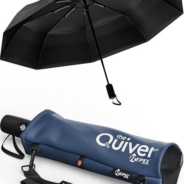 Repel Umbrella Windproof Travel Umbrellas for Rain - Easy Auto Open Close, Durable & Compact Umbrella, Strong Fiberglass Frame, Waterproof Canopy - Backpack, Purse, Portable Umbrella for Travel