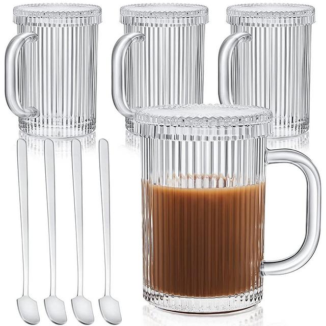 Suclain 8 Pcs Glass Creamer Pitcher Transparent Milk Pourer Mini