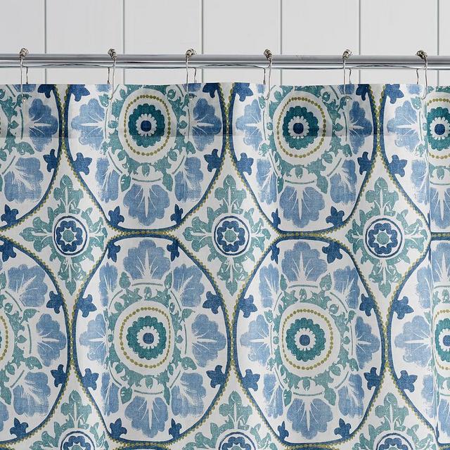 Veronica Print Shower Curtain, Blue Multi